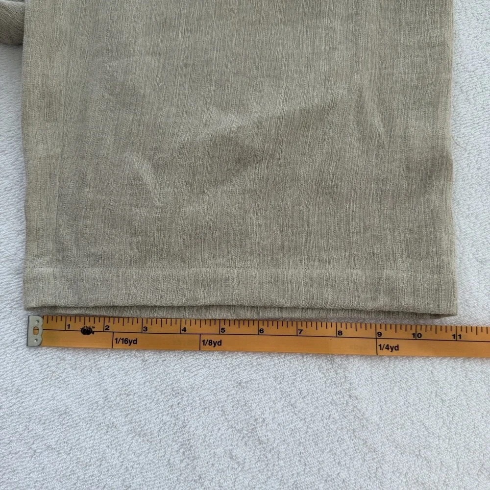 Eileen Fisher Linen Cotton Pants Large Beige Cream Coastal Lagenlook Beach